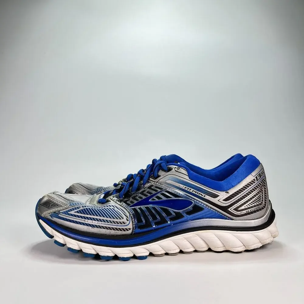 Brooks Glycerin 13 Blue Silver Athletic Neutral Running Shoes Men's Size 10.5 - Picture 4 of 12